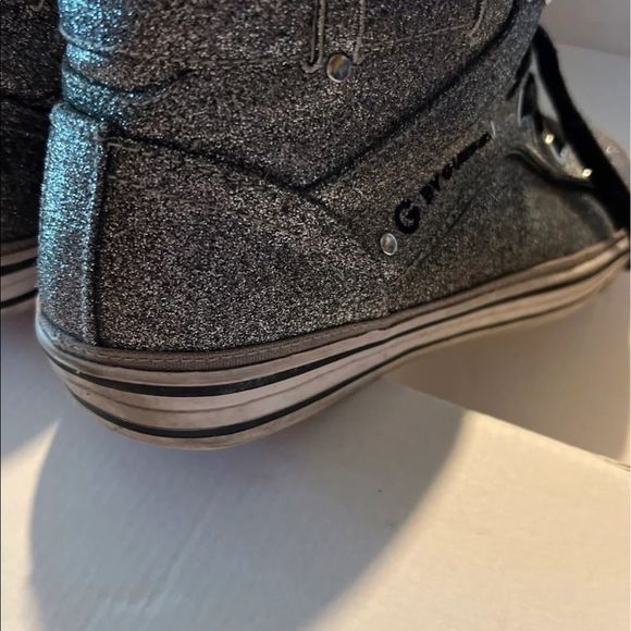 G by Guess Silver glittery high top shoes Sneakers women’s - Picture 7 of 9